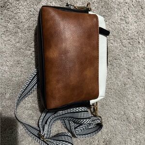 Brown and White Women's Bag